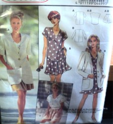 4499 BURDA COUTURE SS-LS JACKET, TOP, SHORT PANTSKIRT PATTERN 10-20